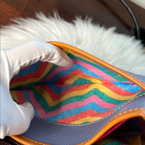 Dooney & Bourke Blue and Tan Crossbody Bag Pre-Loved - Picture 13 of 17